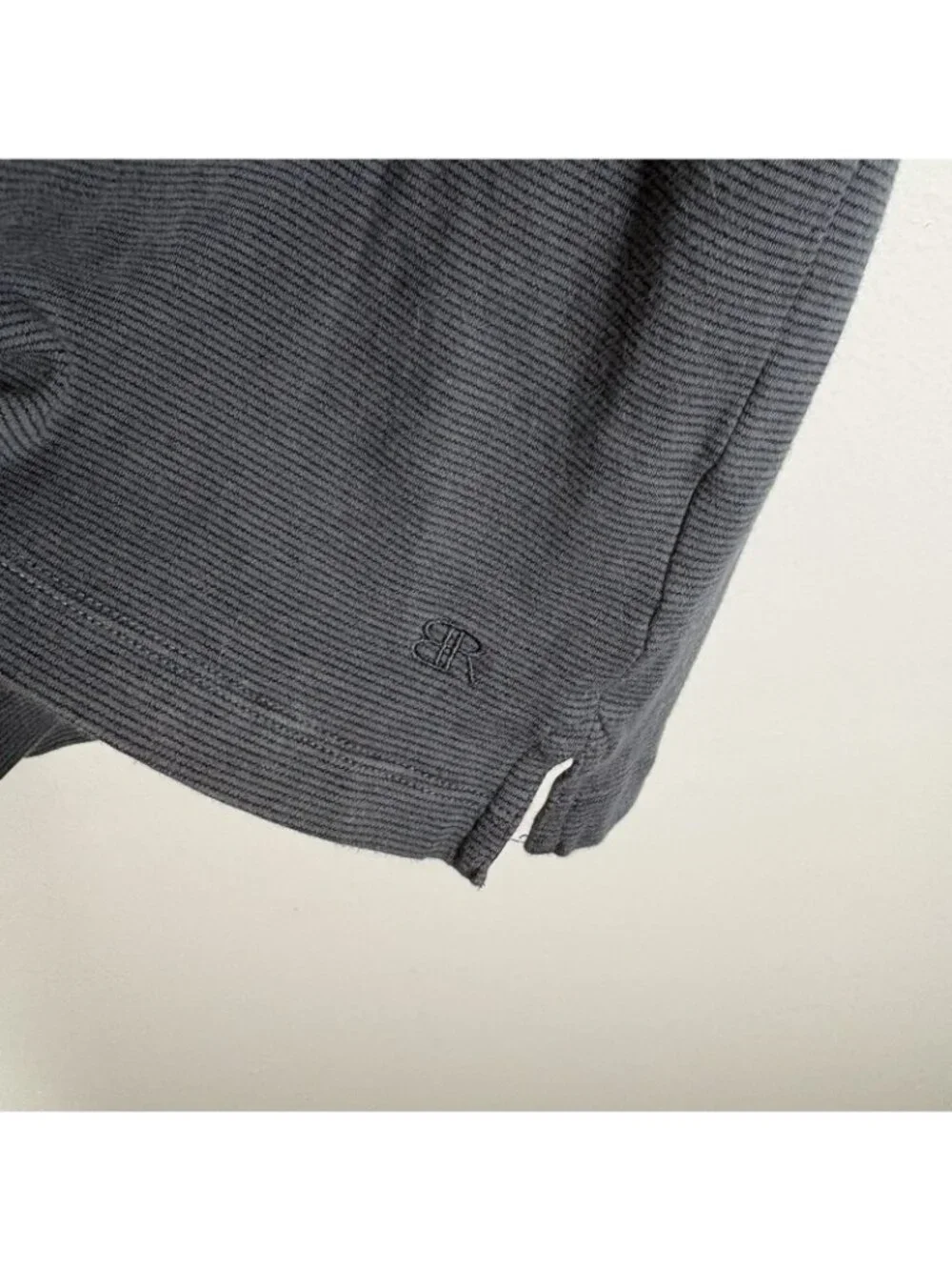 Banana Republic Men XXL Gray Striped Short Sleeve Luxe Touch Performance Tee